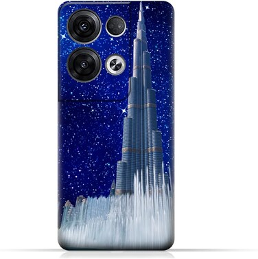 Generic TPU Protective Back Case Cover For Oppo Reno8 Pro (5G) With Burj Khalifa On a Starry Night Design