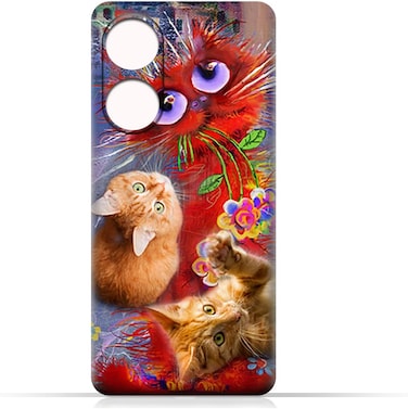 Generic TPU Protective Back Case Cover For Oppo Reno8 T 5G With Cute Cats Design