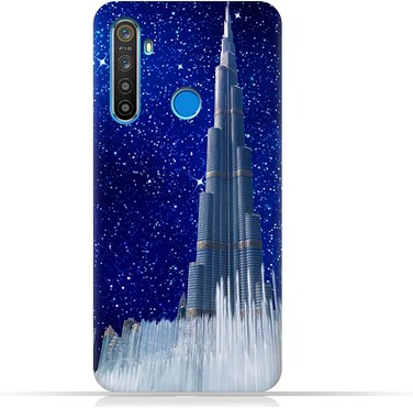 Generic Protective Case Cover For Realme 5 With Burj Khalifa On a Starry Night Design