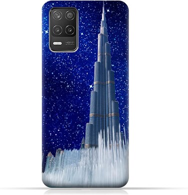 Generic Protective Case Cover For Realme 8 5G With Burj Khalifa On a Starry Night Design