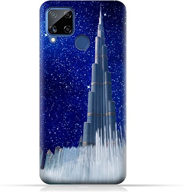 Generic Protective Case Cover For Realme C15 With Burj Khalifa On a Starry Night Design