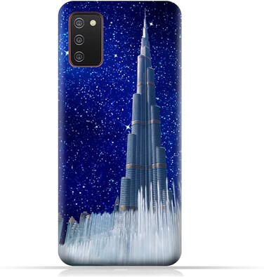 Generic Protective Case Cover For Samsung Galaxy A02s With Burj Khalifa On a Starry Night Design