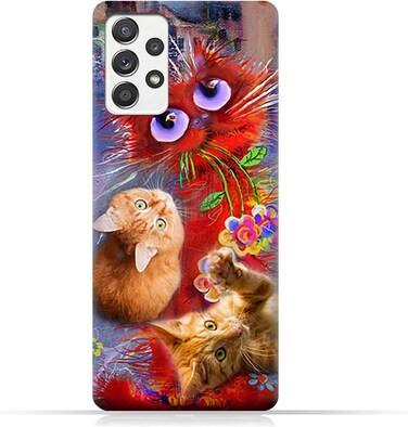 Generic Protective Case Cover For Samsung Galaxy A52 4G With Cute Cats Design