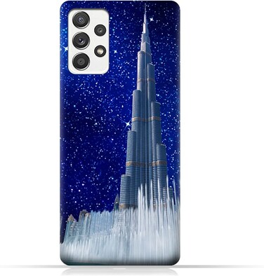 Generic Protective Case Cover For Samsung Galaxy A72 5G With Burj Khalifa On a Starry Night Design