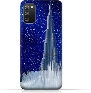 Generic Protective Case Cover For Samsung Galaxy F02s With Burj Khalifa On a Starry Night Design