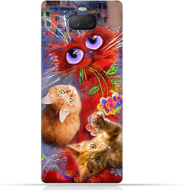 Generic TPU Protective Back Case Cover For Sony Xperia 10 With Cute Cats Design