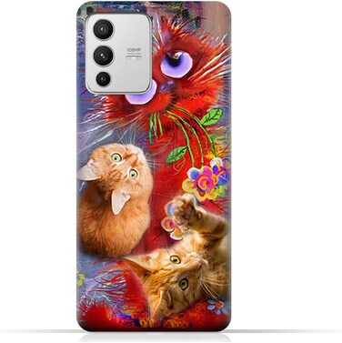 Generic TPU Protective Back Case Cover For Vivo S12 With Cute Cats Design