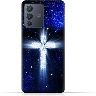غطاء حماية خلفي من مادة TPU عامة لهاتف Vivo V23 5G بنمط متقاطع
