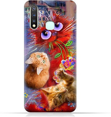 Generic Protective Case Cover For Vivo y19 With Cute Cats Design