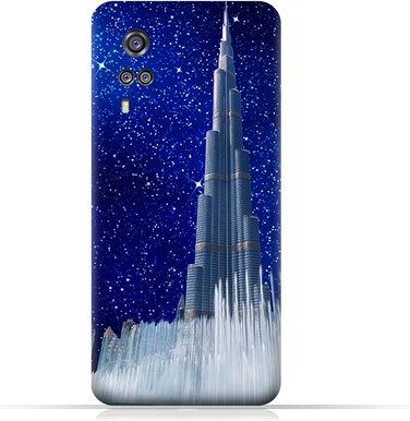 غطاء حماية عام لهاتف Vivo Y51a بتصميم برج خليفة في ليلة مرصعة بالنجوم