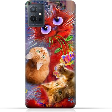Generic TPU Protective Back Case Cover For Vivo Y55 5G With Cute Cats Design
