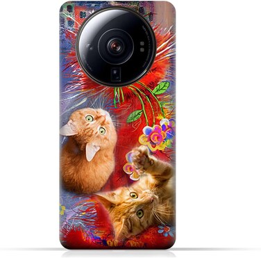 غطاء حماية خلفي من مادة TPU لهاتف Xiaomi 12S Ultra/Xiaomi 12S Ultra (5G) بتصميم قطط لطيف