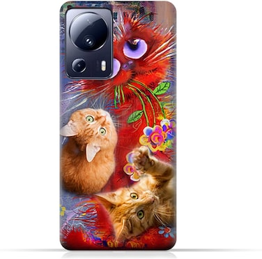 غطاء حماية خلفي من مادة TPU لهاتف Xiaomi 13 Lite بتصميم قطط لطيف