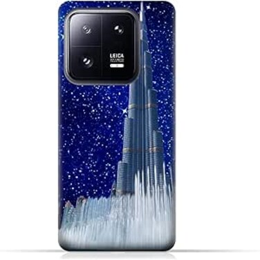 غطاء حماية خلفي من مادة TPU لهاتف Xiaomi 13 Pro بتصميم برج خليفة في ليلة مرصعة بالنجوم