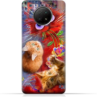 Generic TPU Protective Back Case Cover For Xiaomi Redmi Note 9 5G With Cute Cats Design