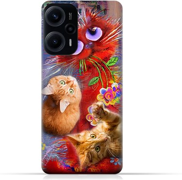 Generic TPU Protective Back Case Cover For Xiaomi Poco F5 (5G) With Cute Cats Design