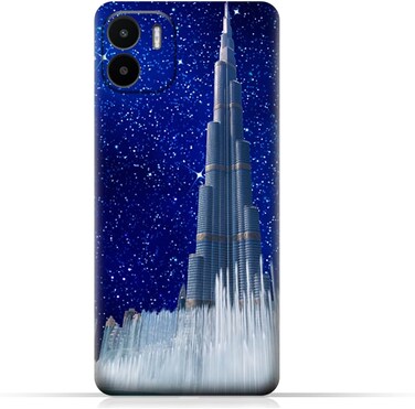 غطاء حماية خلفي من مادة TPU لهاتف Xiaomi Redmi A2 بتصميم برج خليفة في ليلة مرصعة بالنجوم