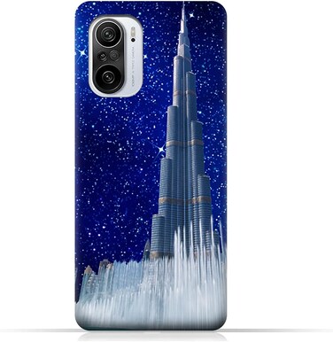 Generic Protective Case Cover For Xiaomi Redmi K40 With Burj Khalifa On a Starry Night Design