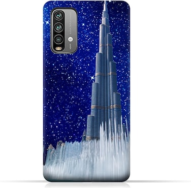 Generic Protective Case Cover For Xiaomi Redmi Note 9 4G With Burj Khalifa On a Starry Night Design