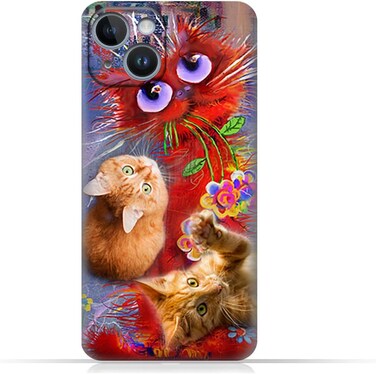 Generic TPU Protective Back Case Cover For iPhone 14 Plus With Cute Cats Design