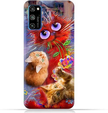 جراب هاتف Honor V30 Pro من مادة TPU بتصميم قطط لطيفة