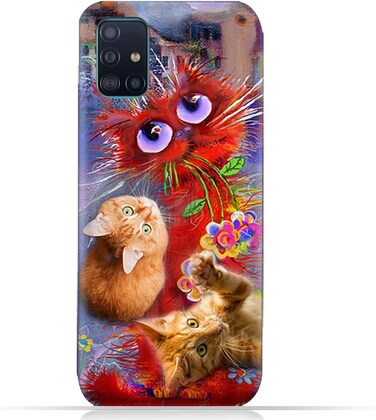 Generic Samsung Galaxy A51 TPU Mobile Case With Cute Cats Design