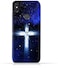 جراب حماية سيليكون ناعم من مادة TPU لهاتف Xiaomi Mi 8 SE بتصميم صليب مسيحي على خلفية ليلة مرصعة بالنجوم