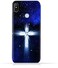 جراب حماية سيليكون ناعم من مادة TPU لهاتف Xiaomi Mi A2 Lite (Redmi 6 Pro) بتصميم صليب مسيحي على خلفية ليلة مرصعة بالنجوم
