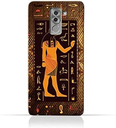 جراب سيليكون TPU عادي لهاتف هواوي هونر 6X بنقوش هيروغليفية مصرية