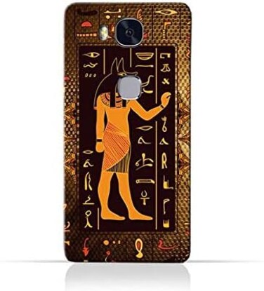 جراب سيليكون TPU عادي لهاتف هواوي هونر 5X بنقوش هيروغليفية مصرية