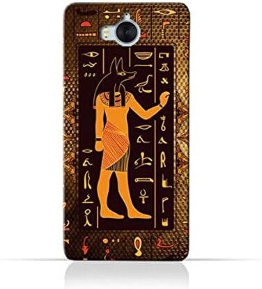 جراب سيليكون TPU عام لهاتف هواوي Y6 2017 بنقوش هيروغليفية مصرية