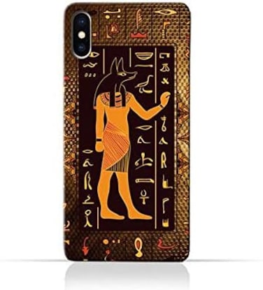 جراب سيليكون TPU عادي لهاتف iPhone X بنقوش هيروغليفية مصرية