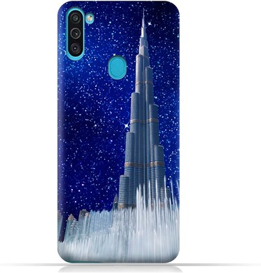 Generic Samsung Galaxy M11 TPU Mobile Case With Burj Khalifa On a Starry Night Design