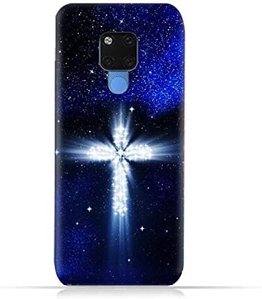 جراب حماية سيليكون TPU لهاتف هواوي ميت 20 إكس بتصميم صليب على سماء مرصعة بالنجوم