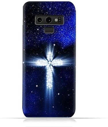 Generic Samsung Galaxy Note 9 TPU Soft Protective Silicone Case With Christian Cross On a Starry Night Design