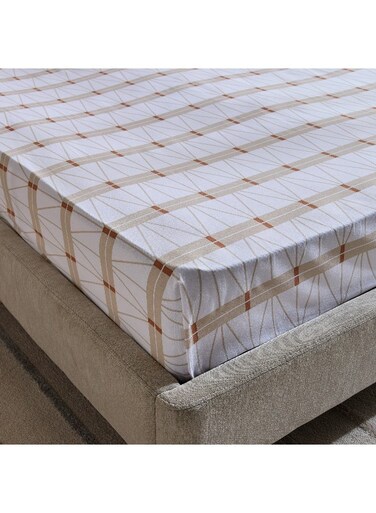 Box Malta Lattice Printed Cotton Twin Flat Sheet - 170x260 cm