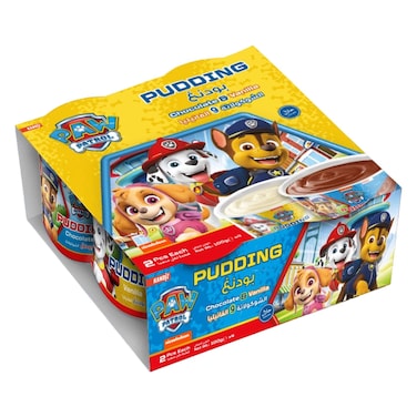 Paw Patrol Chocolate and Vanilla Flavoured Pudding, 100g Pack of 4