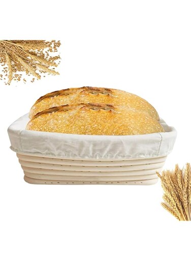 SYOSI 6 Inch Proofing Basket, Rattan Basket with Cloth Liner Baking Bowl for Bakers Proving Baskets for Sourdough Lame Bread Slashing Scraper Tool Starter Jar Proofing Box, Baking Bowl Dough Gifts