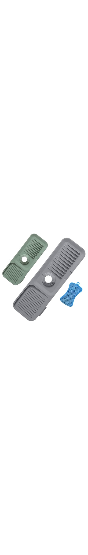 URBAN CAPITAL Sponge Holder for Kitchen Sink, Drying Mat for Kitchen Counter, Sink Protectors for Kitchen Sink, Kitchen Sink Splash Guard with Silicone Cleaning Scrubber (Dark Grey, 14)