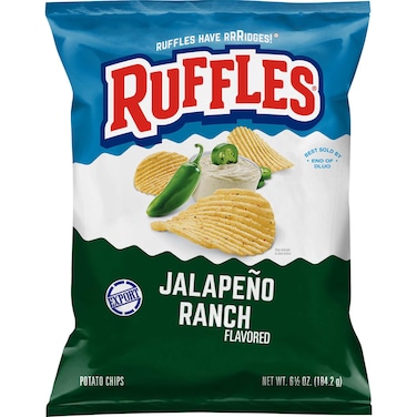 Ruffles Jalapeno Ranch Flavoured Potato Chips, 184.2g