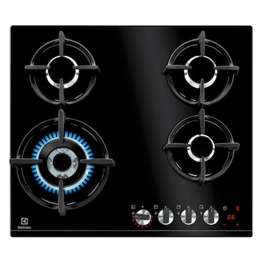 Electrolux 4 Burner Built-in Gas Hob KGG64375K, 60 cm, Illuminated Controls, Black