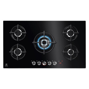 Electrolux Built-in Gas Hob KGG95375K, StepPower 9-level Controls, Black