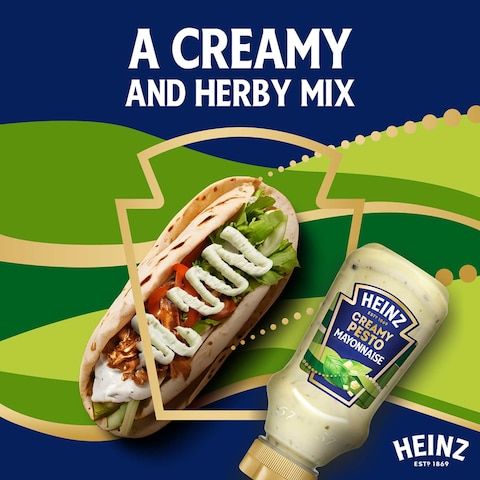 Heinz Creamy Pesto Mayonnaise Top-Down Squeeze Bottle 225ml
