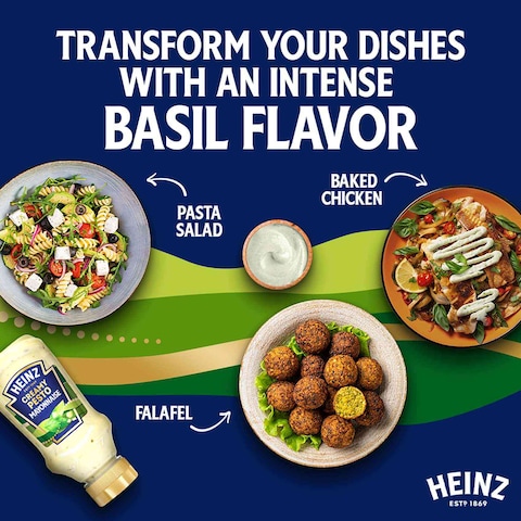 Heinz Creamy Pesto Mayonnaise Top-Down Squeeze Bottle 225ml