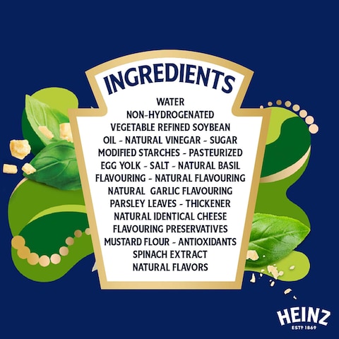 Heinz Creamy Pesto Mayonnaise Top-Down Squeeze Bottle 225ml