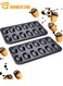 2 PCS Madeleine Mold Cake Pan, 12-Cavity Shell Shape Madeline Bakeware, Nonstick Madeleine Mold Cake Pan for Oven Baking, Black