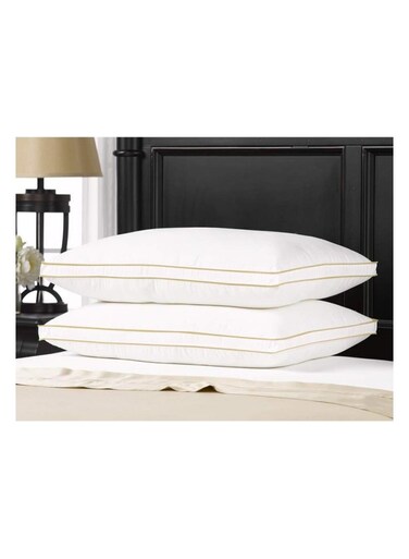 REBOUNDING SET OF 2 COTTON WHITE FEATHER PILLOW RZAA