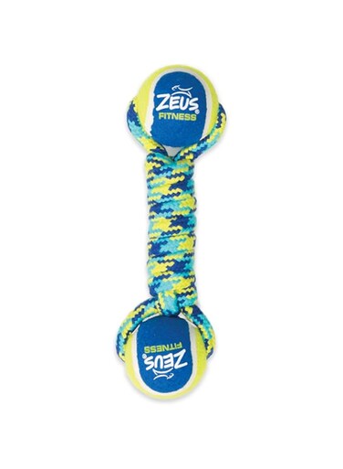Zeus K9 Fitness by Zeus Double Tennis Ball Rope Dumbbell - Medium - 6.35 cm