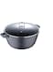 BERGNER CLASSIC NOVUM CASSEROLE WITH LID 32X14.5CM, ALUMINUM, INDUCTION BOTTOM, MARBLE+ NON STICK COATING, Black