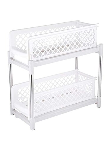 Madisaa Portable 2-Tier Basket Drawers for Kitchen and Bathroom